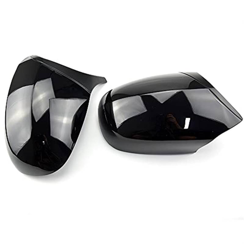 Vuzmode Schwarze Seitenspiegel-Abdeckkappe, Rückspiegelschale, for, 3er E90 E91 E92 E93 LCI Facelift Außenspiegel, Carbonfaser-Muster, Ersatzteile Auto-Außenspiegelabdeckung(Bright Black) von Vuzmode