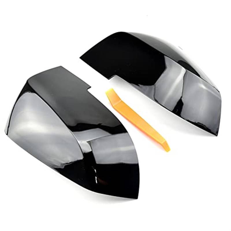 Vuzmode Seitenspiegelkappenverkleidung aus Karbonfaser for 3er 4er GT F30 F31 F32 F33 F34 F36 2013-2018 Autozubehör Auto-Außenspiegelabdeckung(Bright Black) von Vuzmode
