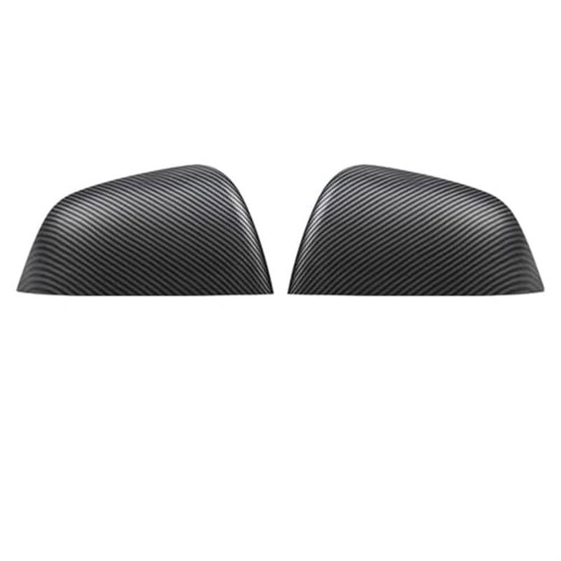 Vuzmode Seitentürspiegelabdeckung aus Karbonfaser for Tesla Model 3 Model Y, Auto-Außenzubehör, ABS-Seitenrückspiegelabdeckung, Ersatzteile for Außenspiegel Auto-Außenspiegelabdeckung(Black 3 LIGHT CA von Vuzmode