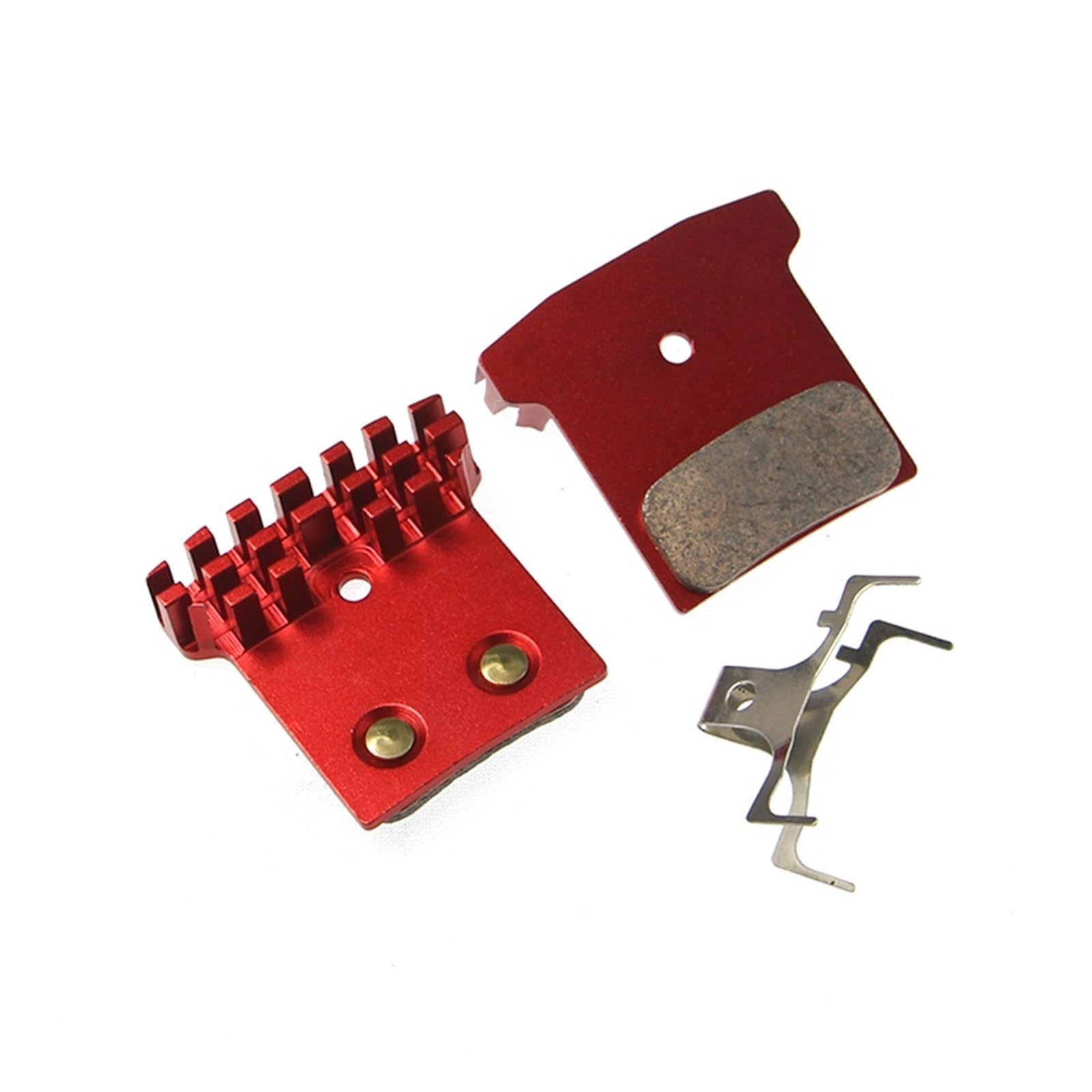 Vuzmode for Shimano, for BR M985 M988 XT M8000 M785 SLX M675 M666 S700 Alfine R785 FASK-Force, Vollmetall-Kühlrippen-Fahrrad-Scheibenbremsbeläge Fahrradbremsbeläge(Red) von Vuzmode