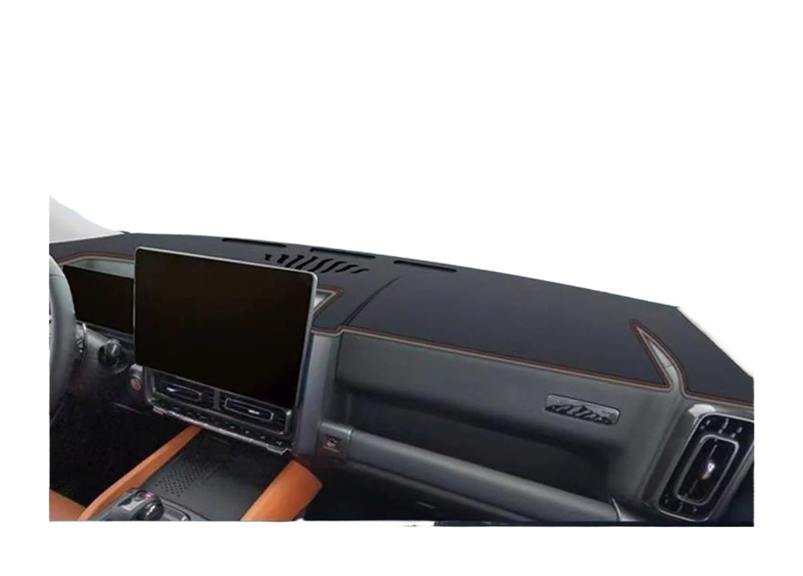 Mittelkonsole Matte Für Haval Für H9 2024 Autozubehör Armaturenbrettmatte Styling Trim Auto UV-Schutz Anti-Schmutz Lichtdichte Mattenaufkleber Armaturenbrett Matte(Red line Edge) von Vvhabpm