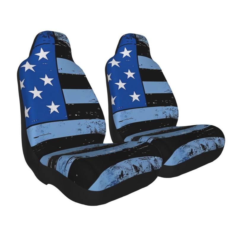 Vvtdesa Autositzbezüge, Retro-Design, dünne Linie, USA-Flagge, bedruckt, 2 Stück, schützen Sie Ihre Vordersitze und verbessern Sie Ihren Stil von Vvtdesa