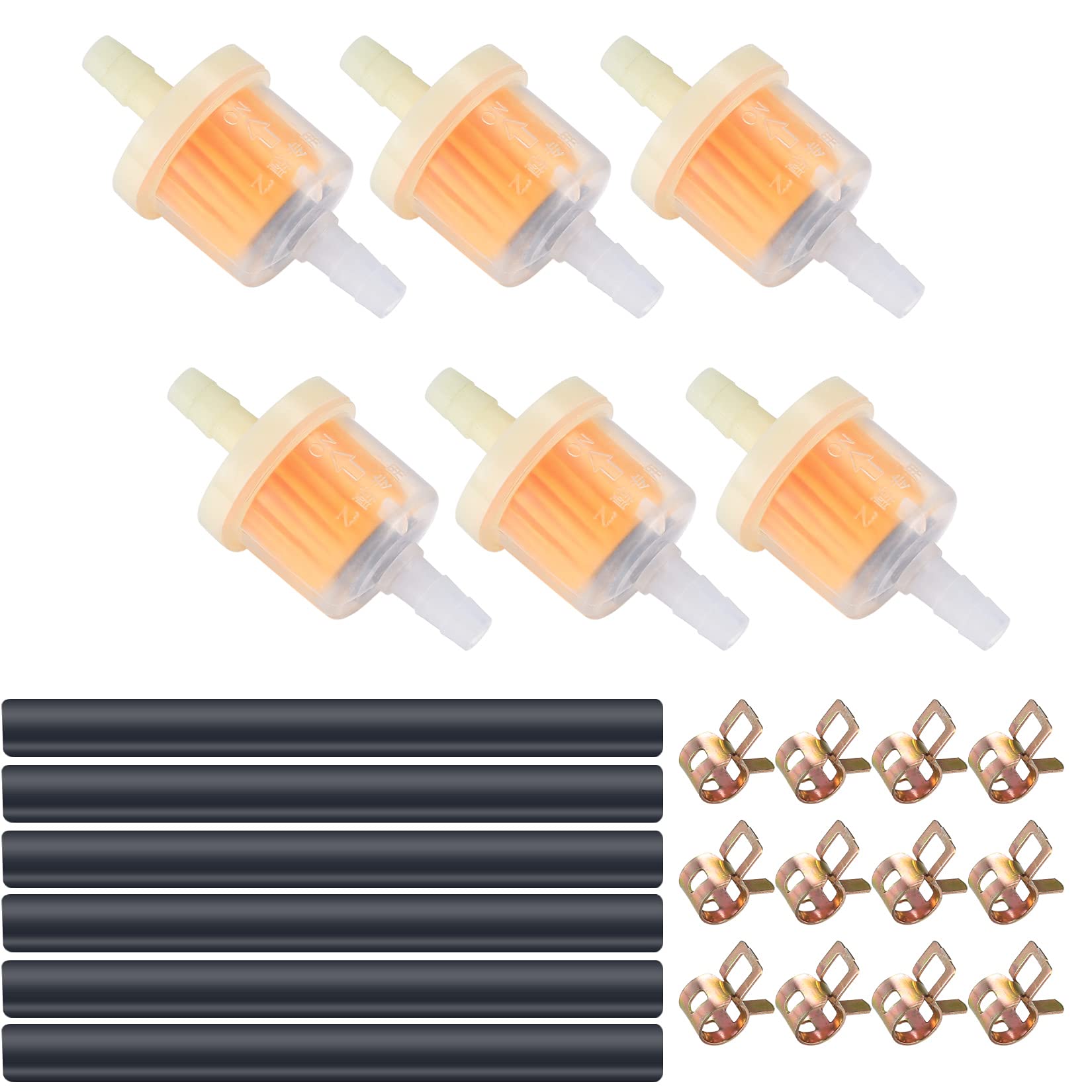 Vwoqiy 24 Stück Motorrad Benzinschlauch Kit, Inline Kraftstofffilterleitung Federklemmen Kit, 6 Stück Benzinfilter, 6 Stück Ø 8mm Kraftstoffleitung, 12 Stück Schlauchschellen für Motorrad Auto Roller Vwoqiy 24 Stück Motorrad Benzinschlauch Kit, Inline Kraftstofffilterleitung Federklemmen Kit, 6 Stück Benzinfilter, 6 Stück Ø 8mm Kraftstoffleitung, 12 Stück Schlauchschellen für Motorrad Auto Roller von Vwoqiy