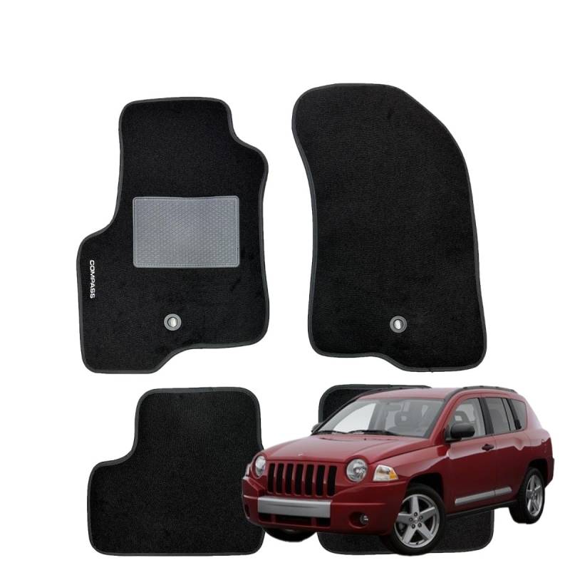 Serie 4 Fußmatten - Schwarze Fußmatten für Jeep Comass I ab 2006 bis 2016 von W-Parts