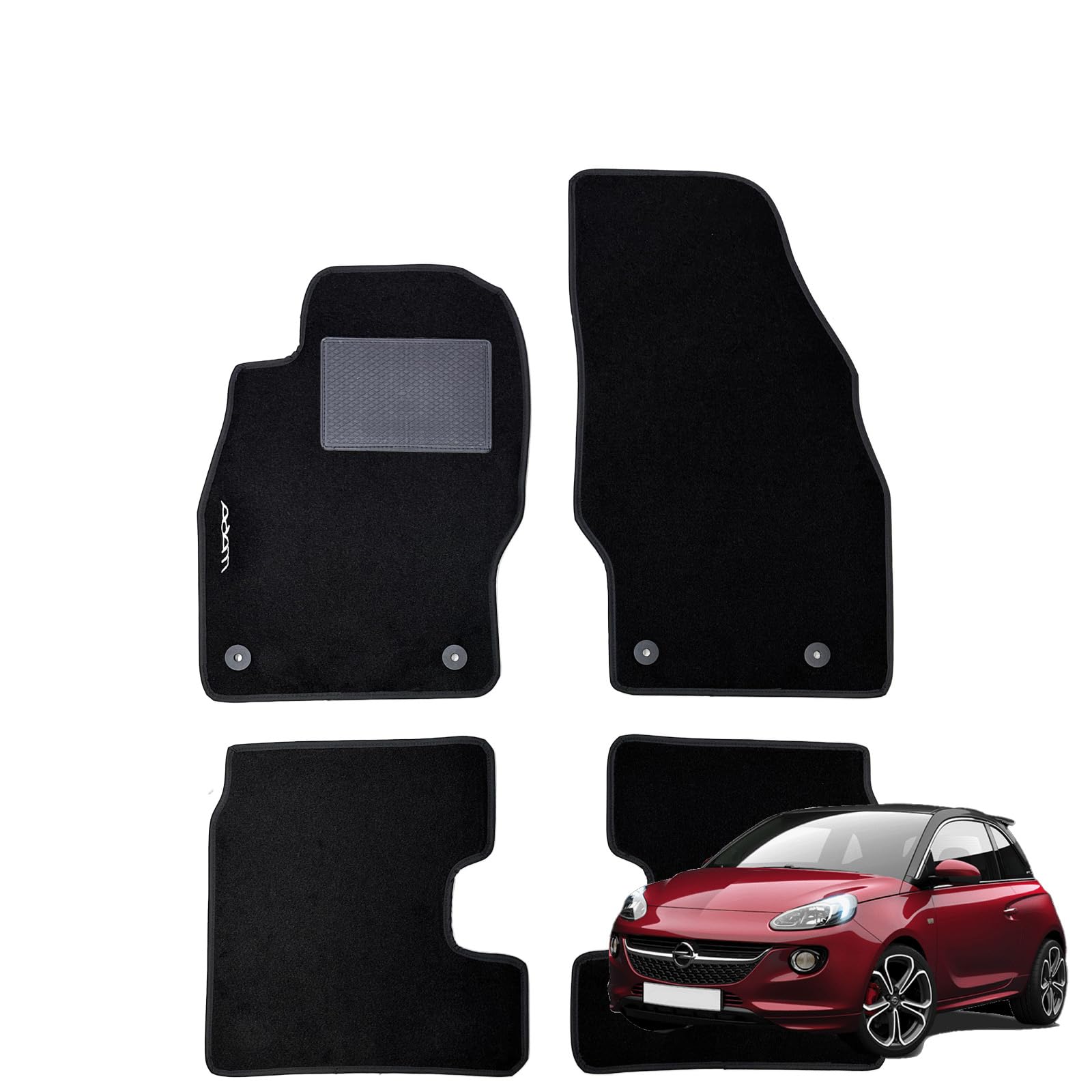 W-Parts Serie 4 Fußmatten - Schwarze Teppichmatten für Adam ab 2013 bis 2019 mit angenähtem Absatzschoner, Befestigungsknöpfe und rutschfestem Streifen W-Parts Serie 4 Fußmatten - Schwarze Teppichmatten für Adam ab 2013 bis 2019 mit angenähtem Absatzschoner, Befestigungsknöpfe und rutschfestem Streifen von W-Parts