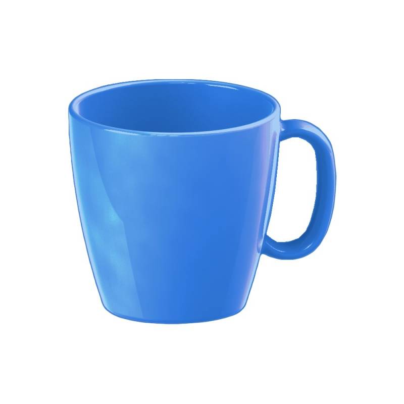 WACA 1709 Tasse Henkelbecher 230 ml Dm 81 mm mit Henkel – Robuste Mehrweg Tasse & Becher, spülmaschinengeeigneter Kaffeebecher. BPA-frei, kratzfest, bruchfest, geruchsneutral – Made in Germany (Blau) von WACA