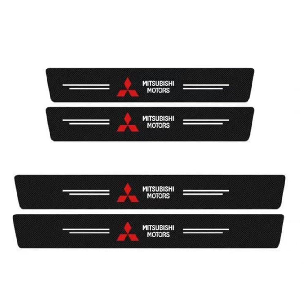 4 Stück Auto Einstiegsleisten Schutzfolie, für Mitsubishi ASX Pajero Sport Outlander Grandis L200 Lackschutz Kohlefaser Aufkleber Kantenschutz Styling Tuning Zubehör von WACDXST