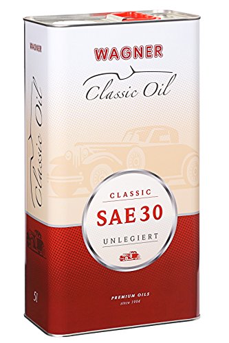 WAGNER Classic Einbereichs-Motoröl SAE 30 unlegiert | API SA - Motoröle Für Autos, Motorrad & Oldtimer ohne Hauptstrom-Ölfilter | Oxidationsstabil, Metallschonend & Temperaturbeständig | 5 Liter von Wagner