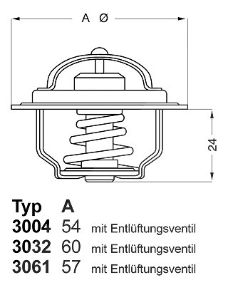Wahler Thermostat, Kühlmittel [Hersteller-Nr. 3032.80] für Skoda von WAHLER