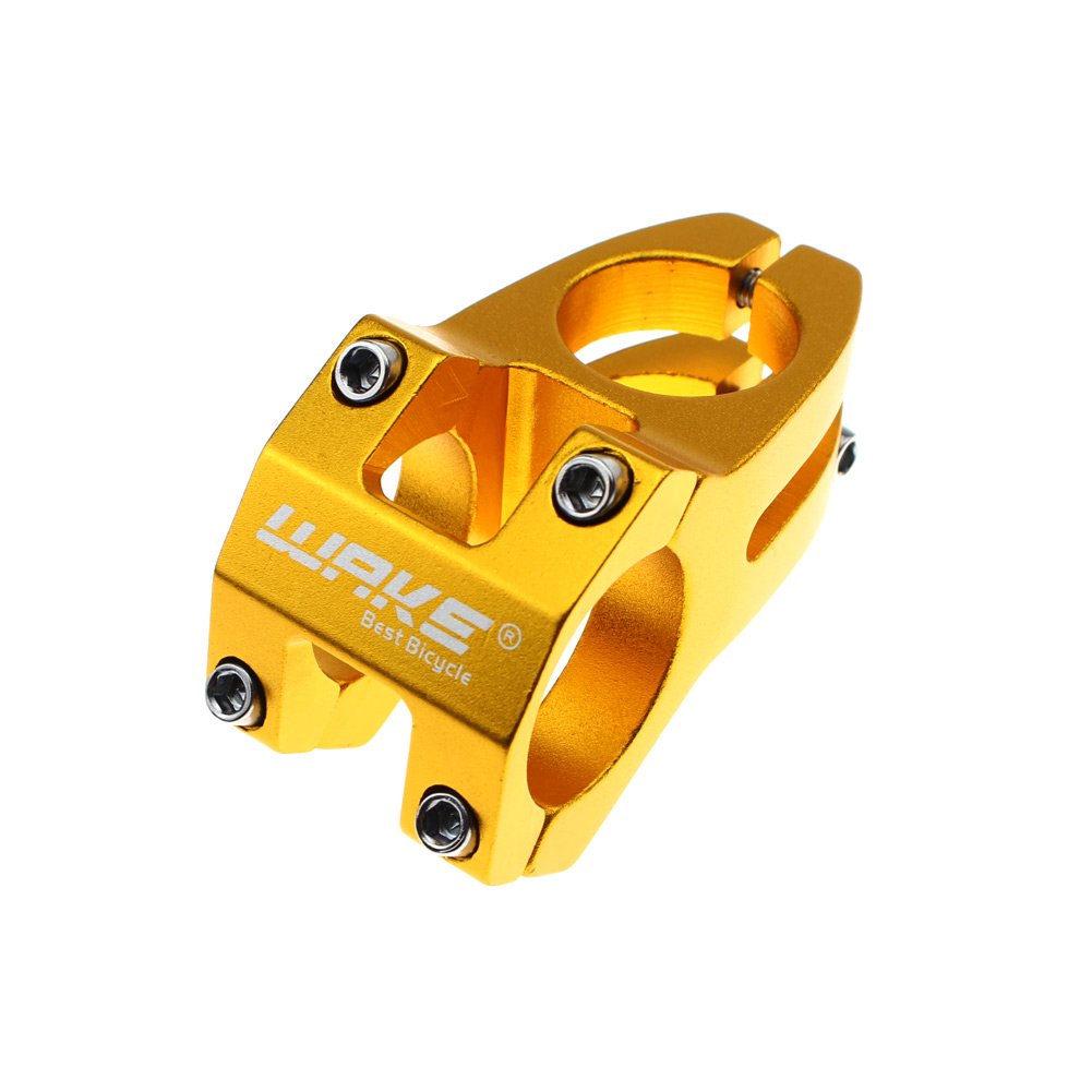 Wake kurzer Lenkervorbau fürs Fahrrad (Mountainbike, Rennrad, MTB, BMX, normales Fahrrad), 31,8 mm, 45 mm lang, goldfarben von WAKE