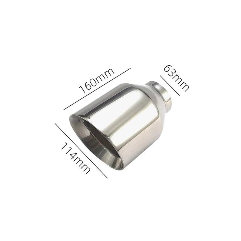 Auspuffblende 63mm Schalldämpfer Endrohr 114mm Schräg Doppelwand Auslass Edelstahl Auspuffblende Endrohr Schwarz Blau Auto Auspuff Schalldämpfer(DM2027d) von WALEQW