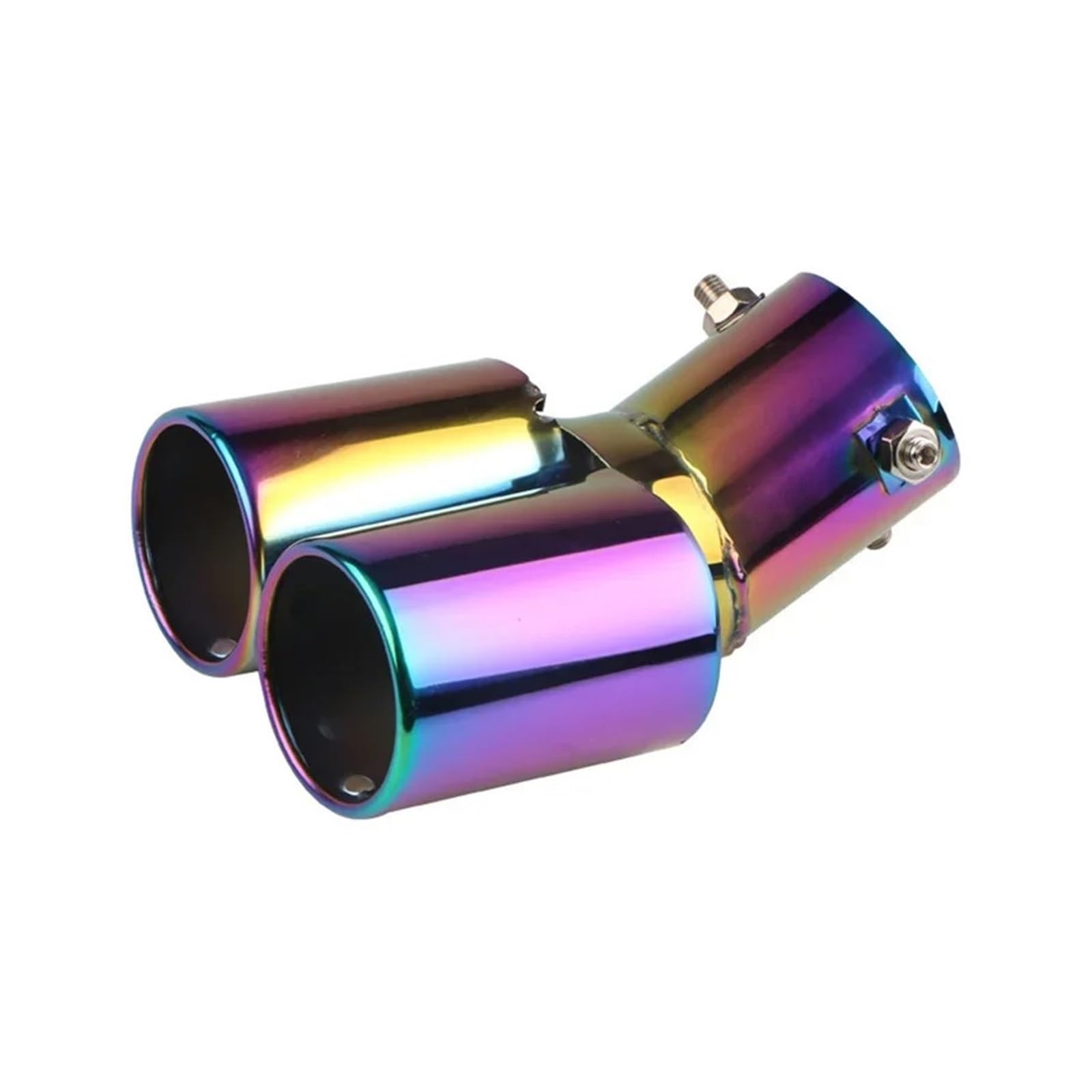 Auspuffblende 64 Mm Universal-Auspuffendrohr Mit Doppeltem Durchgang Auspuffschalldämpfer-Endrohr Aus Edelstahl Rohrverkleidung Modifiziertes Auspuffendrohr Auto Auspuff Schalldämpfer(Curved Flat-Colo Auspuffblende 64 Mm Universal-Auspuffendrohr Mit Doppeltem Durchgang Auspuffschalldämpfer-Endrohr Aus Edelstahl Rohrverkleidung Modifiziertes Auspuffendrohr Auto Auspuff Schalldämpfer(Curved Flat-Colo von WALEQW