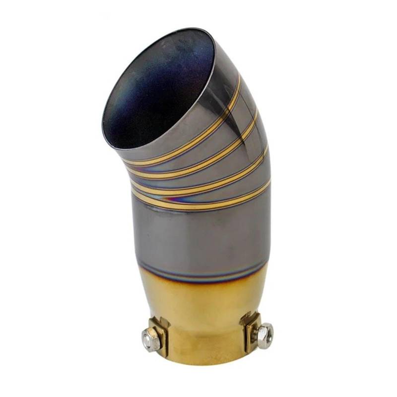 Auspuffblende 64mm Auspuffrohrspitze 25 Zoll Edelstahl Chrom Regenbogen Schwarz Gold Burnt Blue Schalldämpfer Endrohr 25 Zoll JDM Universal Auto Auspuff Schalldämpfer(Yellow Black) von WALEQW
