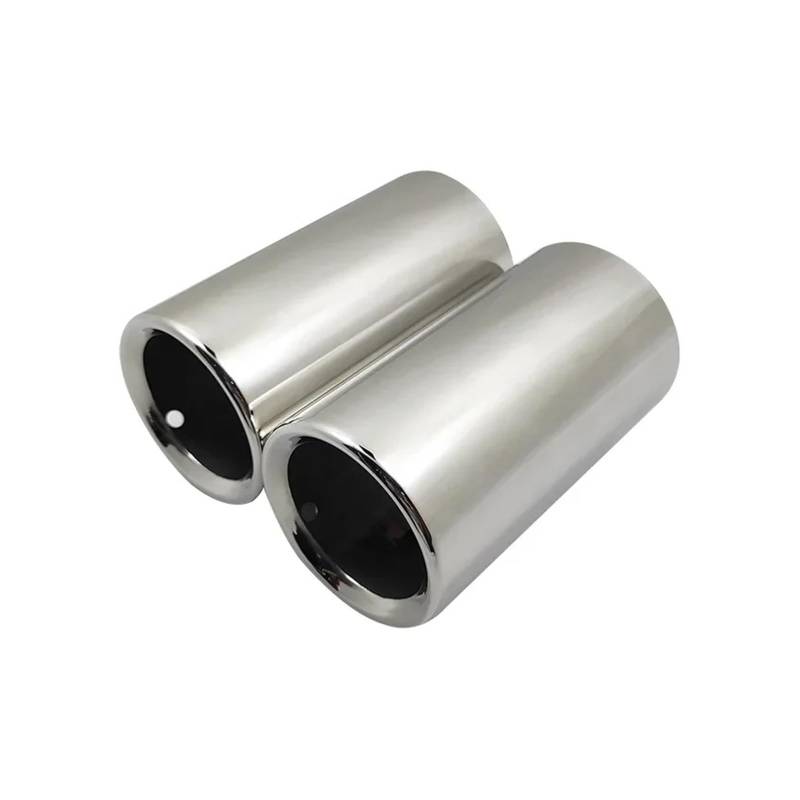 Auspuffblende Auspuff Tipps Für F30 Für E90 Endrohr Edelstahl Auspuff Schalldämpfer Spitze Düse Auto Auspuff Schalldämpfer(Flat Silver) von WALEQW