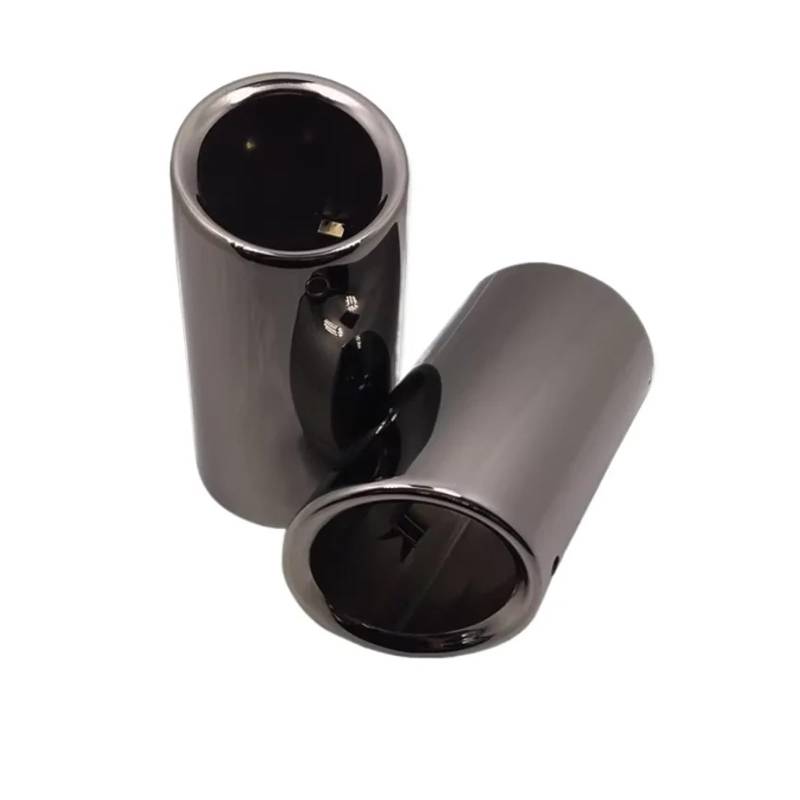 Auspuffblende Auspuff Tipps Für F30 Für E90 Endrohr Edelstahl Auspuff Schalldämpfer Spitze Düse Auto Auspuff Schalldämpfer(Slanted Black) von WALEQW