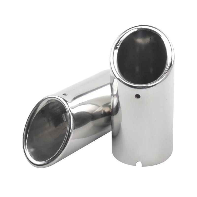 Auspuffblende Auspuff Tipps Für F30 Für E90 Endrohr Edelstahl Auspuff Schalldämpfer Spitze Düse Auto Auspuff Schalldämpfer(Slanted Silver) von WALEQW