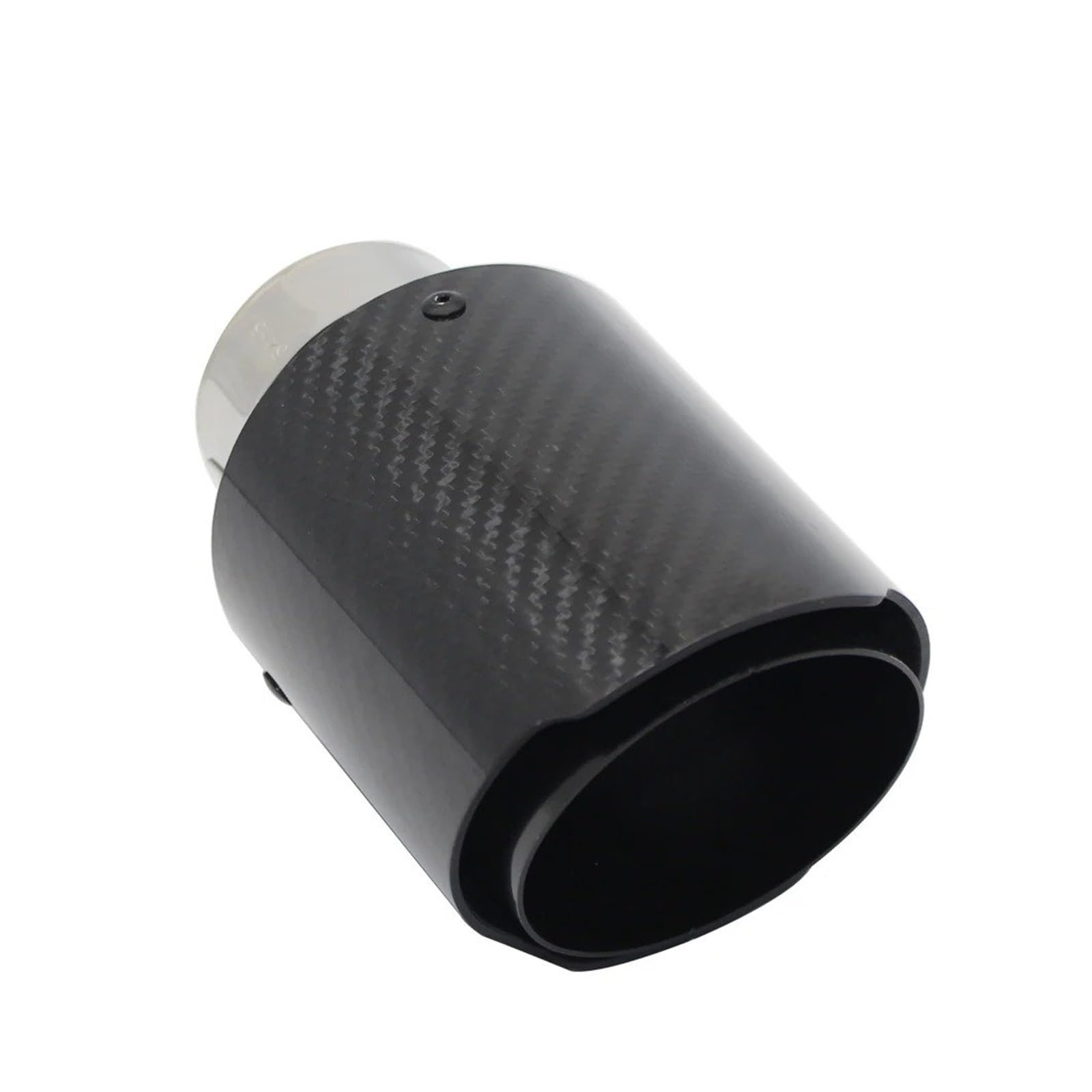 Auspuffblende Auto-Auspuffanlage Aus Glänzender Kohlefaser Schalldämpferspitze Universell Gerade Rostfrei Schwarz Schalldämpfer In Mehreren Größen Für Auto Auspuff Schalldämpfer(57mm-101mm) von WALEQW