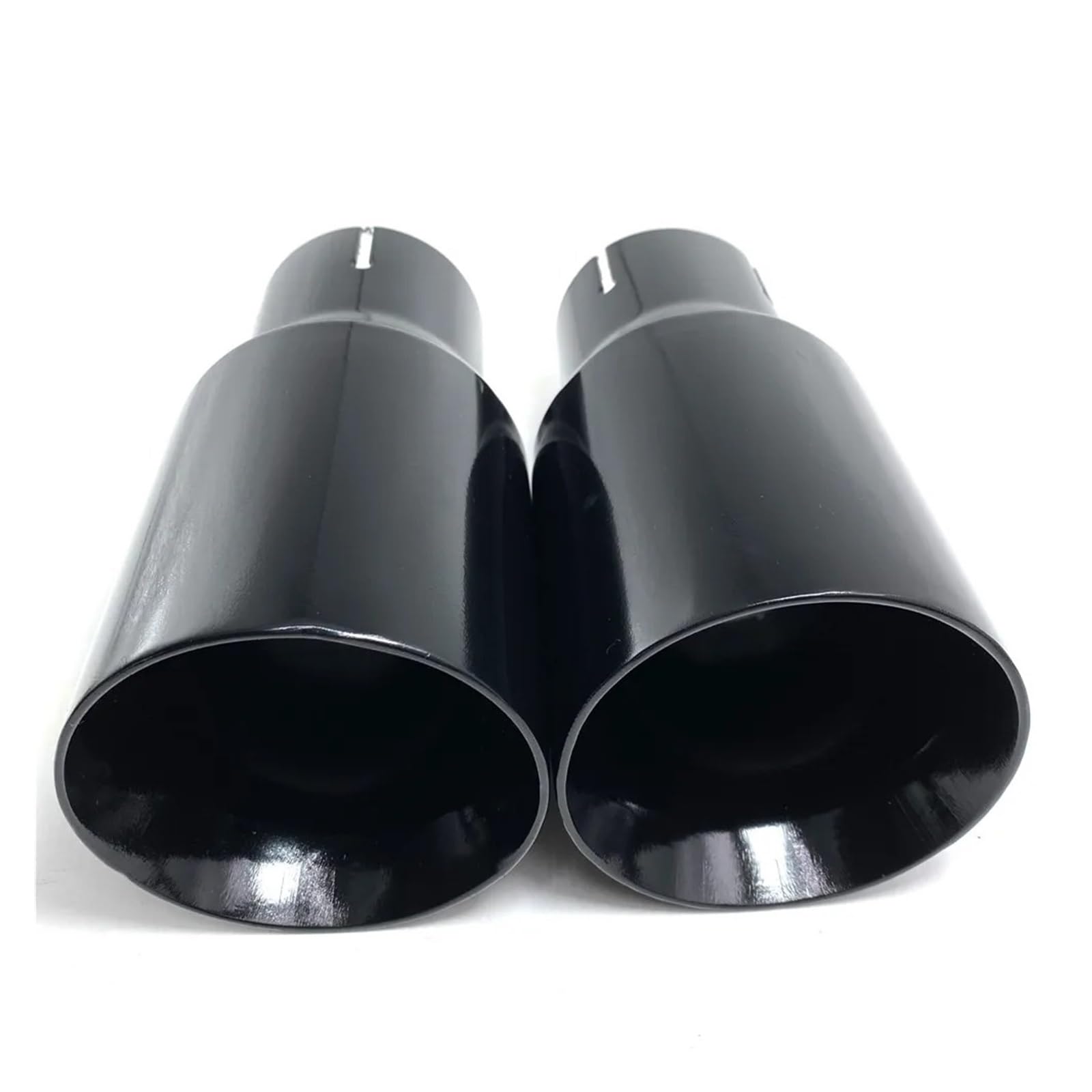 Auspuffblende Auto Glänzend Schwarz Edelstahl Universal-Auspuffanlage Schalldämpfer Spitze Endrohr Auto Auspuffspitze Auto Auspuff Schalldämpfer(IN 63MM-Out 101MM) von WALEQW