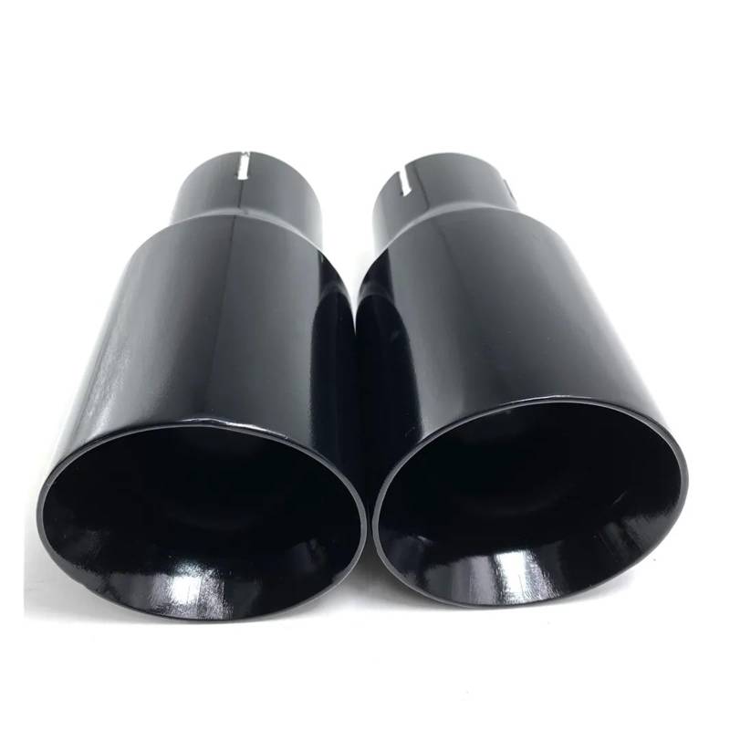 Auspuffblende Auto Glänzend Schwarz Edelstahl Universal-Auspuffanlage Schalldämpfer Spitze Endrohr Auto Auspuffspitze Auto Auspuff Schalldämpfer(IN 63MM-Out 89MM) von WALEQW