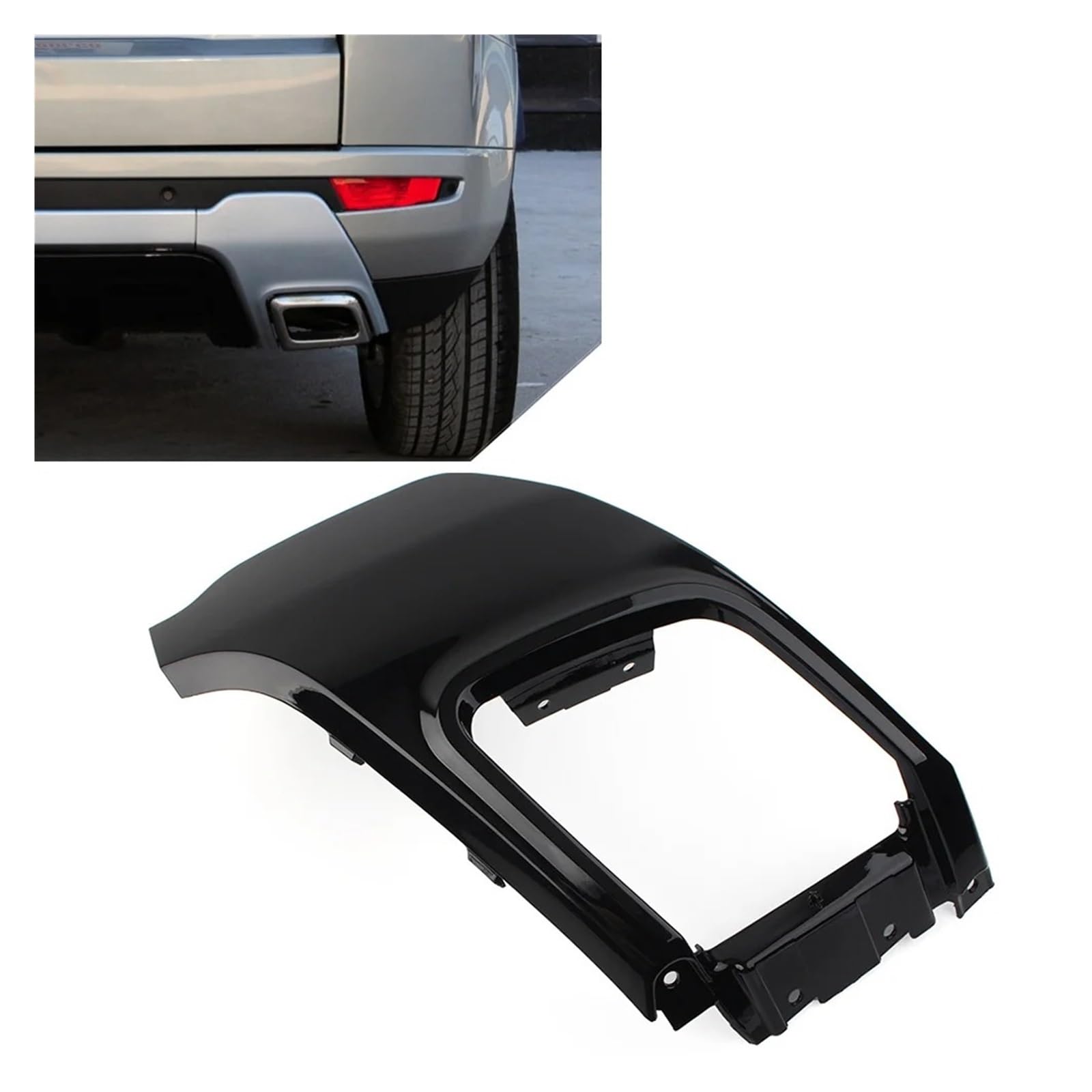 Auspuffblende Auto Heckstoßstange Endrohrblende Auspuffblende Links Rechts Für Land Für Rover Für Range Für Rover Für Evoque 2010-2018 Glänzend Schwarz Auto Auspuff Schalldämpfer(Recht) von WALEQW