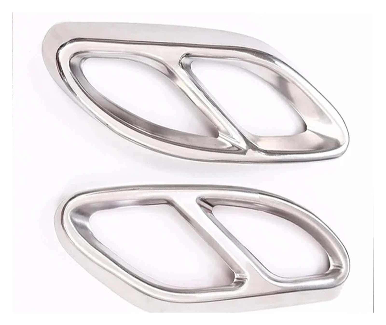 Auspuffblende Auto-Styling Stahl Auspuffrohr Rahmen Abdeckung Zierteile Für Für Benz Für CLA Klasse Für W117 Für C117 Für CLA200 Für CLA260 Auto Auspuff Schalldämpfer(Glossy Silver) von WALEQW