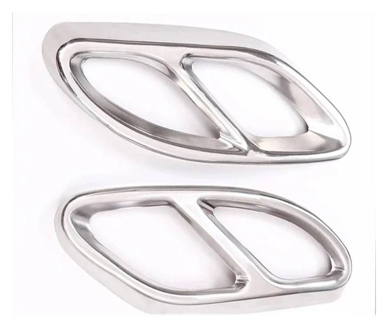 Auspuffblende Auto-Styling Stahl Auspuffrohr Rahmen Abdeckung Zierteile Für Für Benz Für CLA Klasse Für W117 Für C117 Für CLA200 Für CLA260 Auto Auspuff Schalldämpfer(Glossy Silver) von WALEQW