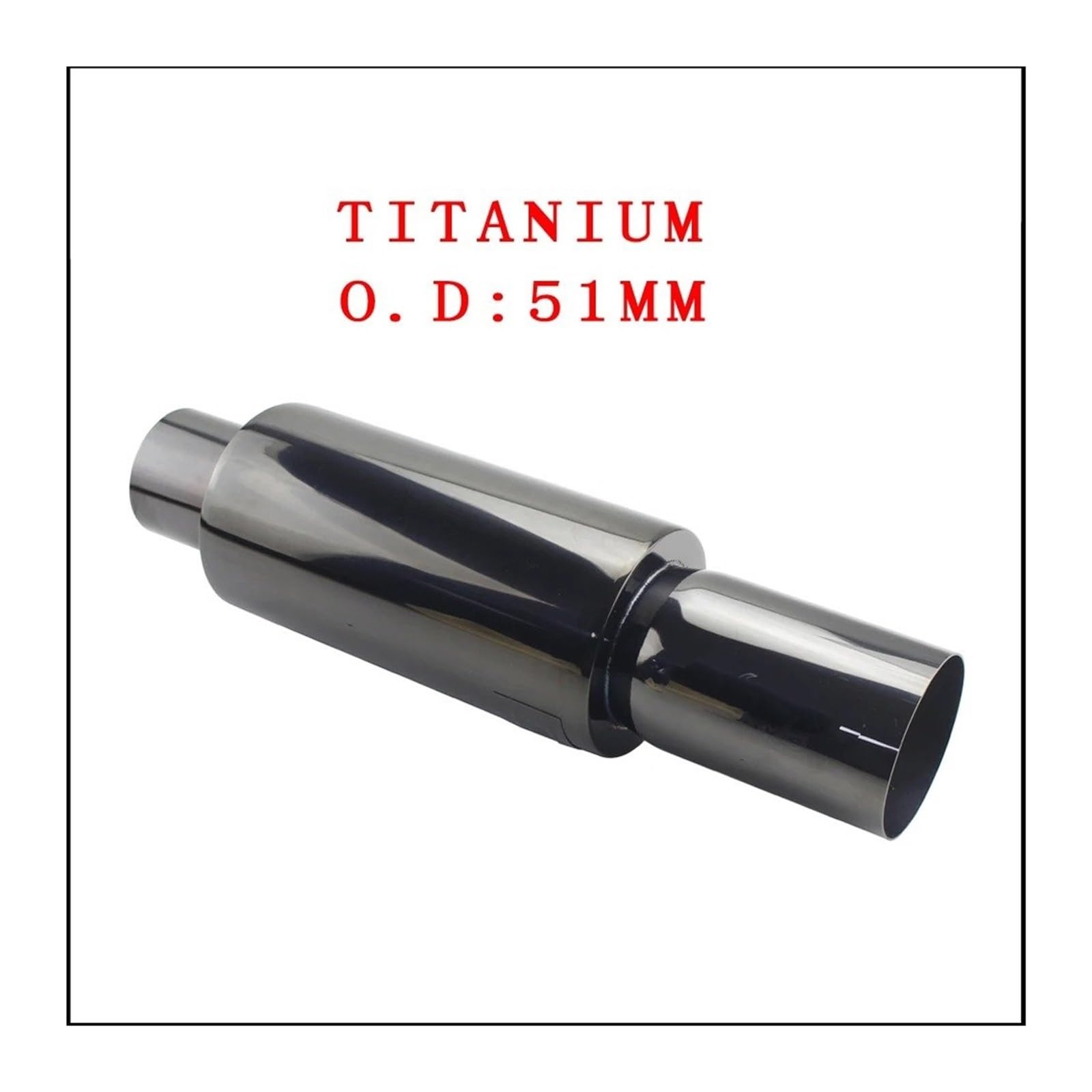 Auspuffblende Autoauspuff Schalldämpfer Endstück Universal Edelstahl Auspuffanlagen Rennschalldämpfer 2" 25"Bis 3" Blau Silber Auto Auspuff Schalldämpfer(Titanium 57MM) von WALEQW