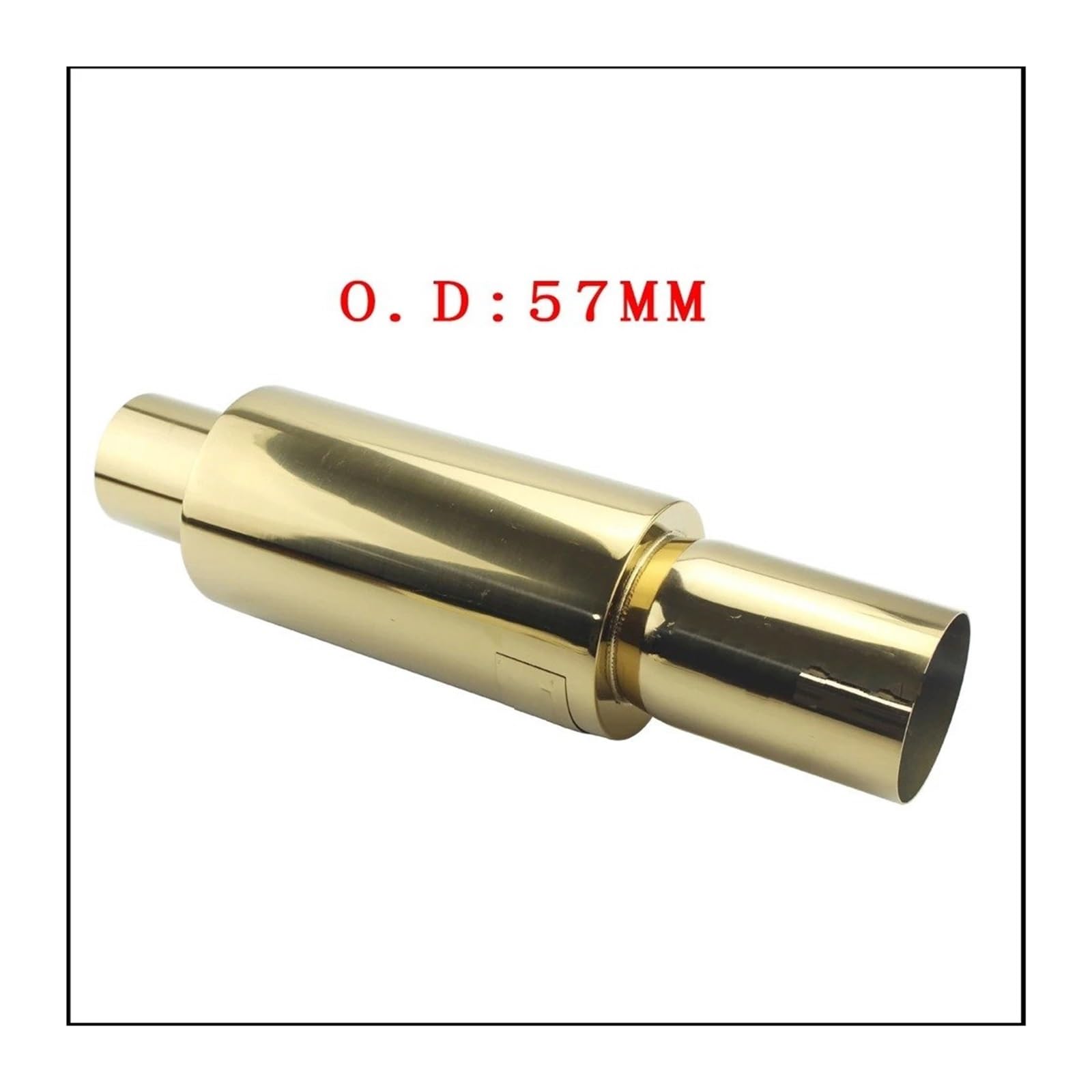 Auspuffblende Autoauspuff Schalldämpfer Endstück Universal Edelstahl Auspuffanlagen Rennschalldämpfer 2" 25"Bis 3" Blau Silber Auto Auspuff Schalldämpfer(Yellow 57MM) von WALEQW