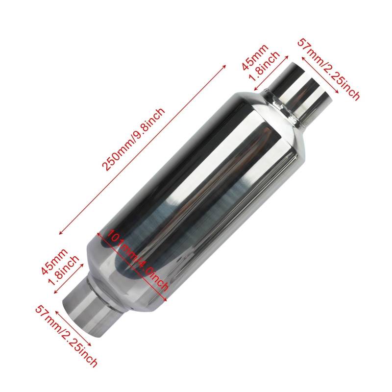 Auspuffblende Autozubehör Auspuffanlagen 2 225 25 3 '' Auspuffschalldämpfer High Flow Schalldämpferspitze Ausschnitt Edelstahl Fluchtrohr Schalldämpfer Auto Auspuff Schalldämpfer(57x101x57) von WALEQW