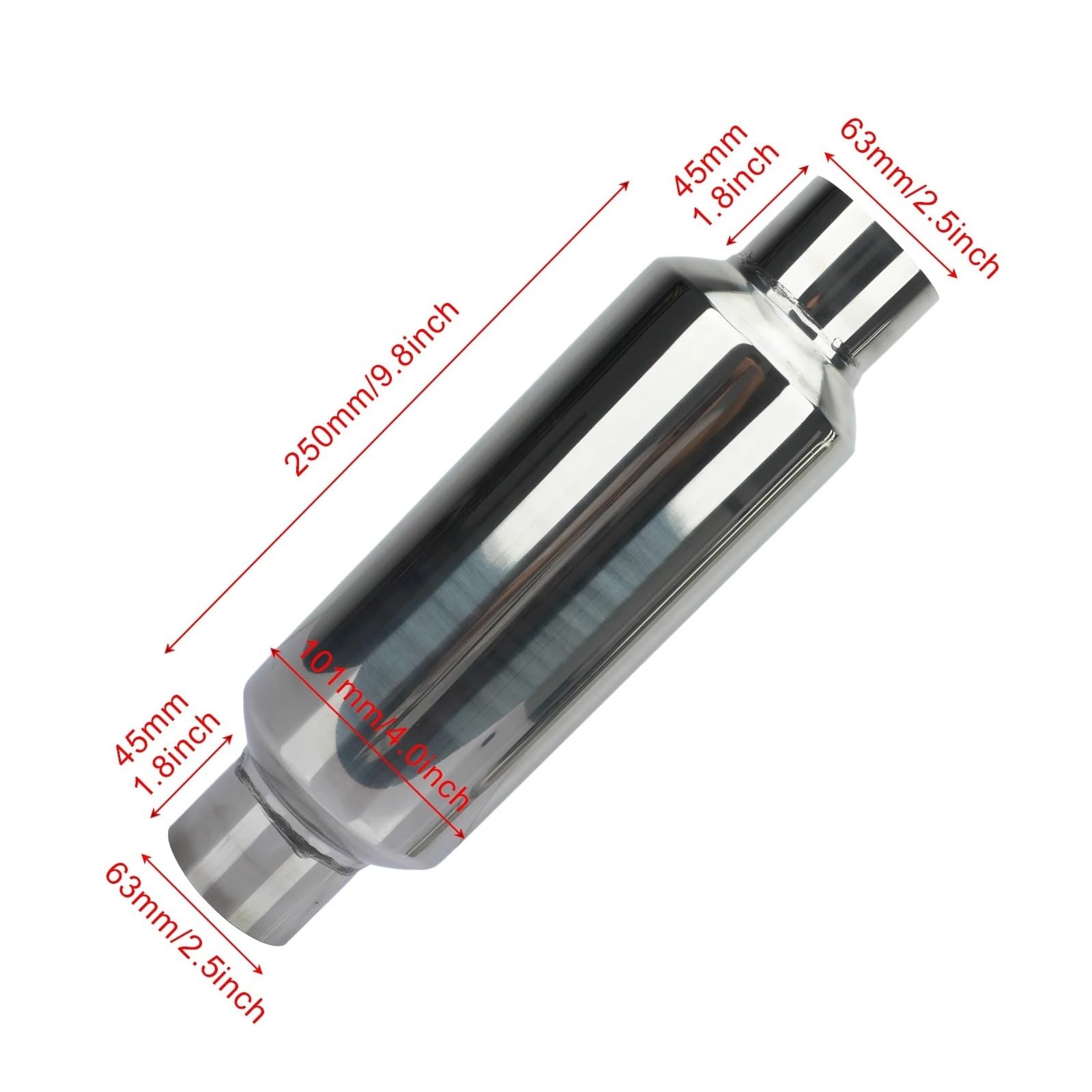 Auspuffblende Autozubehör Auspuffanlagen 2 225 25 3 '' Auspuffschalldämpfer High Flow Schalldämpferspitze Ausschnitt Edelstahl Fluchtrohr Schalldämpfer Auto Auspuff Schalldämpfer(63x101x63) von WALEQW