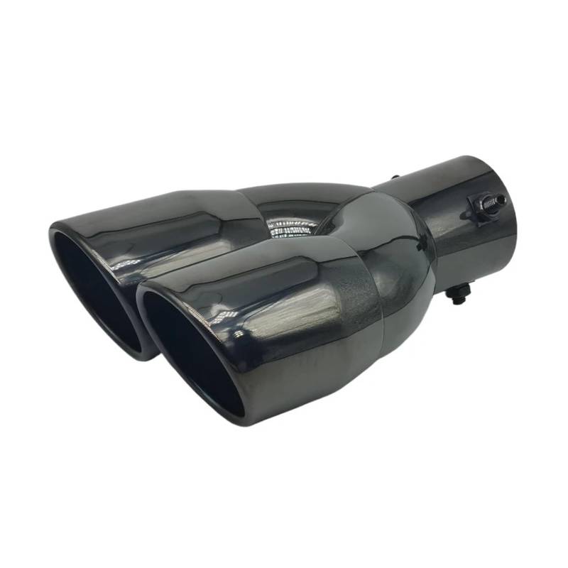 Auspuffblende Dual Outlet Auto Auspuffrohr Spitze Schalldämpfer Endrohr Universal Edelstahl Schnittstelle 63 76MM Einlass Abgassystem Auto Auspuff Schalldämpfer(63MM Straight) von WALEQW