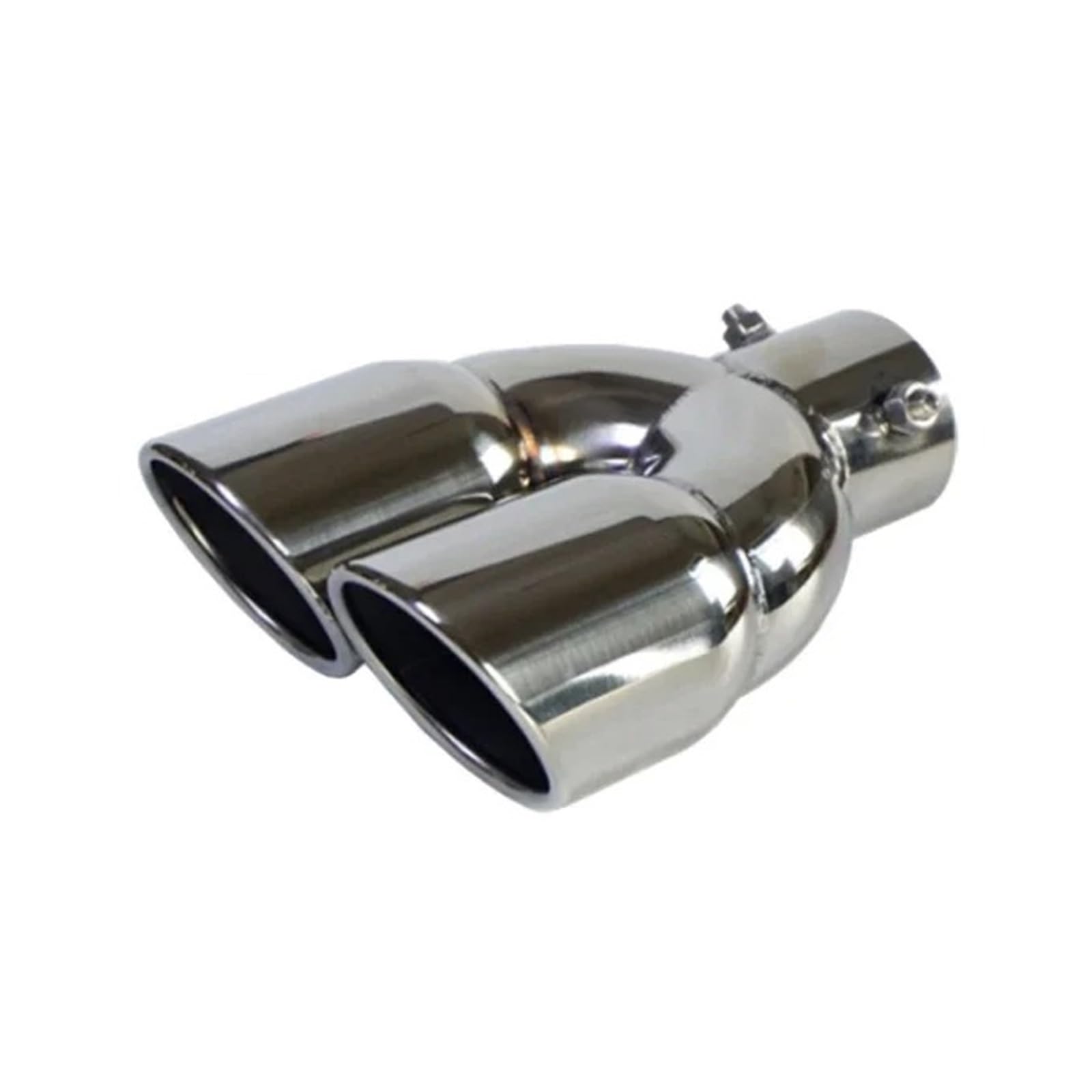 Auspuffblende Dual Outlet Auto Auspuffrohr Spitze Schalldämpfer Endrohr Universal Edelstahl Schnittstelle 63 76MM Einlass Abgassystem Auto Auspuff Schalldämpfer(63mm Silver) von WALEQW