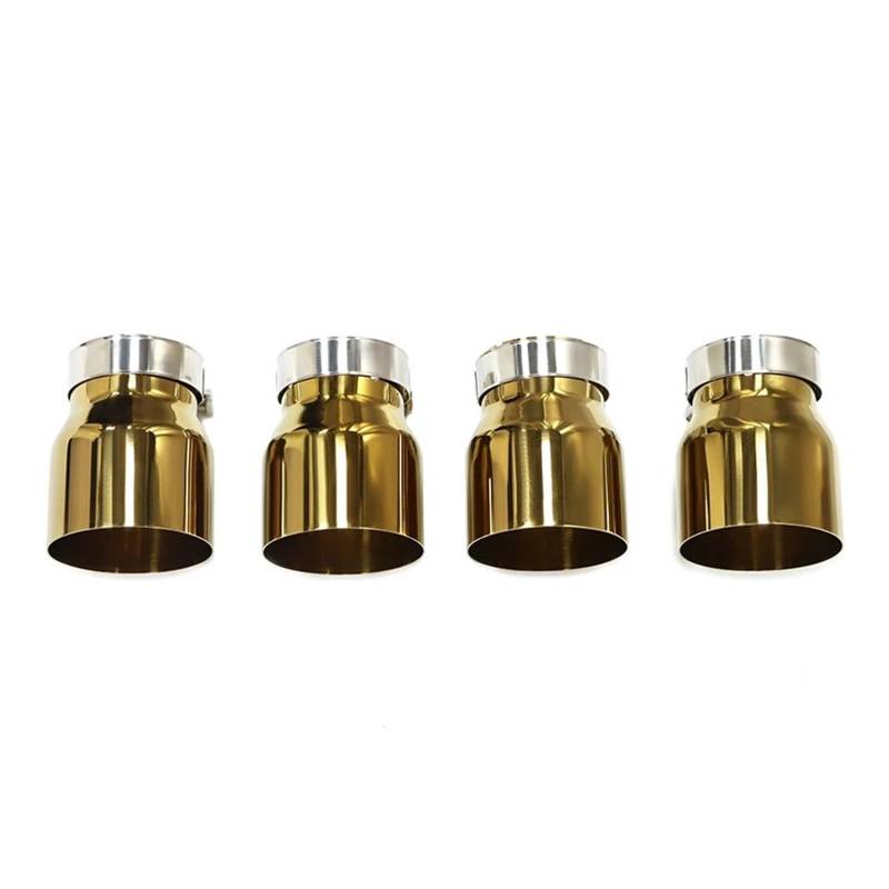 Auspuffblende Edelstahl-Auspuffblenden Für F87 Für M2 Für F80 Für M3 Für F82 Für F83 Für M4 Direkte Passform Auspuffblende Endrohrdüse Auto Auspuff Schalldämpfer(Gold) von WALEQW