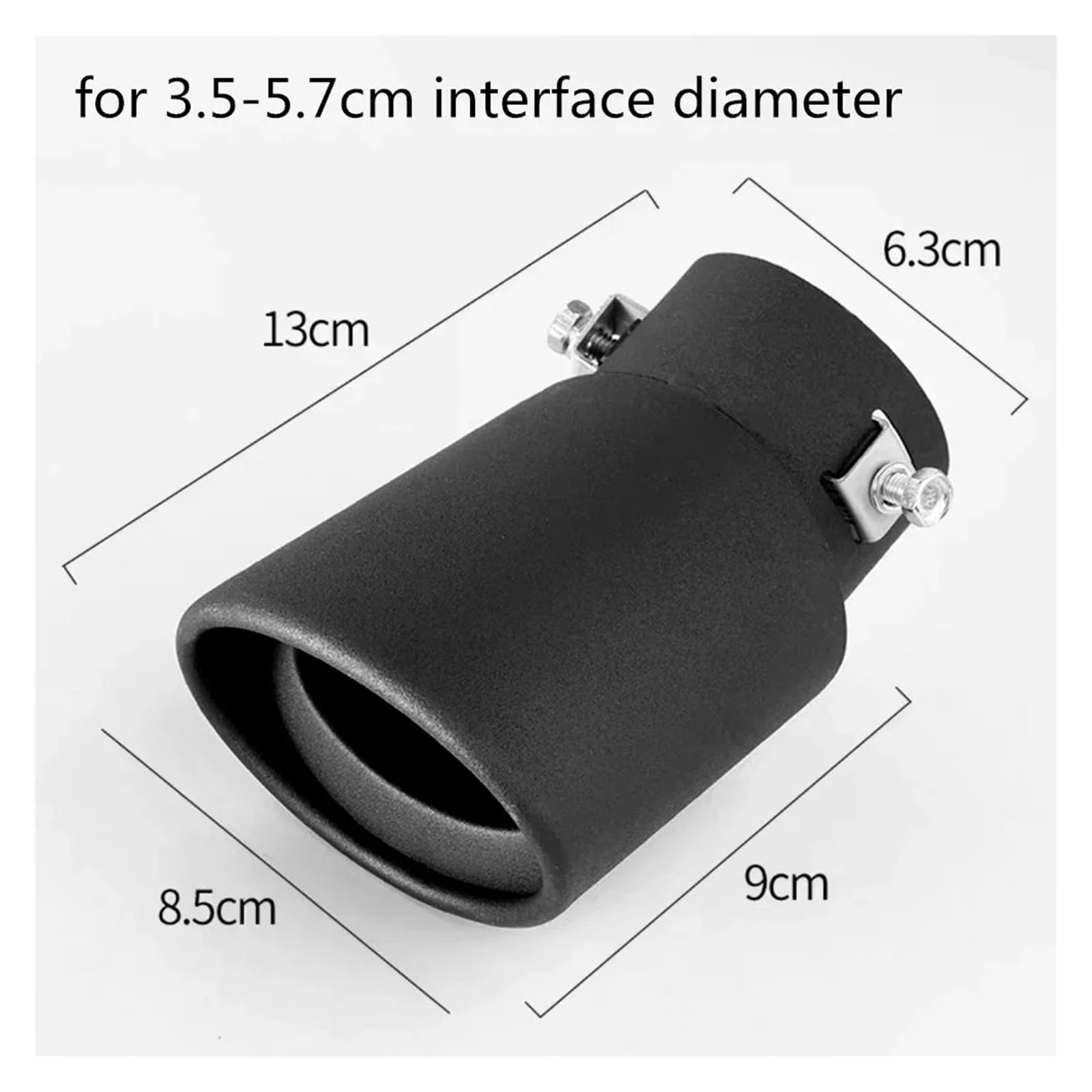 Auspuffblende Edelstahl Auto Endrohr Universal Auspuff Mehrere Farben Und Stile Runde Endstück Modifikation Auspuffrohr Auto Zubehör Auto Auspuff Schalldämpfer(Curved-Black) von WALEQW