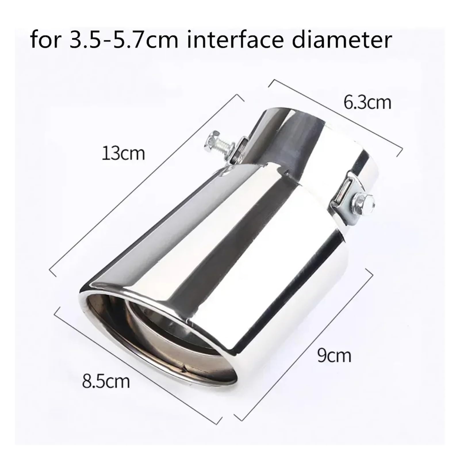 Auspuffblende Edelstahl Auto Endrohr Universal Auspuff Mehrere Farben Und Stile Runde Endstück Modifikation Auspuffrohr Auto Zubehör Auto Auspuff Schalldämpfer(Curved-Silver) von WALEQW