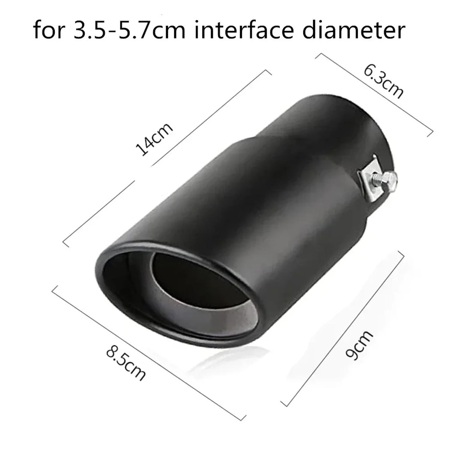 Auspuffblende Edelstahl Auto Endrohr Universal Auspuff Mehrere Farben Und Stile Runde Endstück Modifikation Auspuffrohr Auto Zubehör Auto Auspuff Schalldämpfer(Straight-Black) von WALEQW