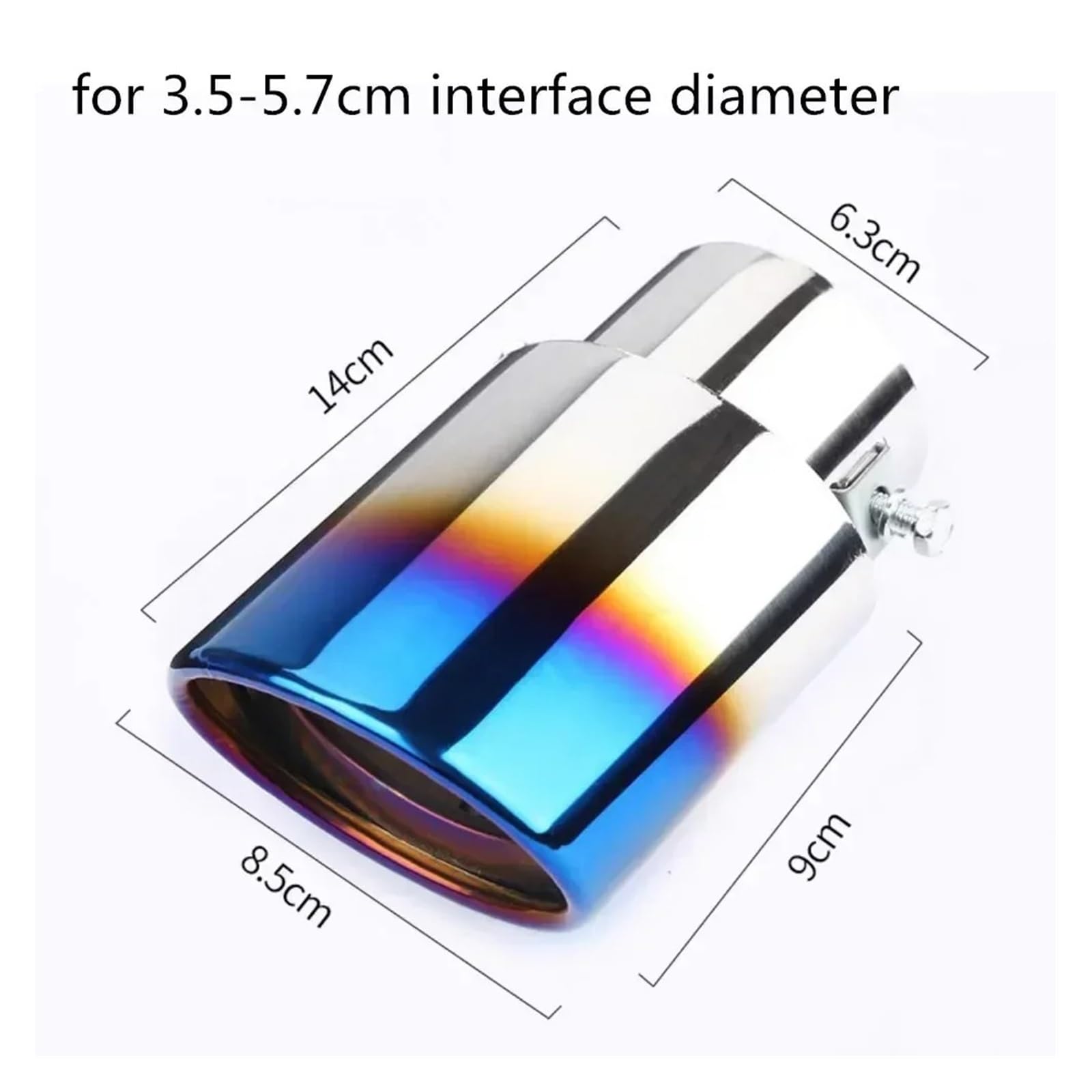 Auspuffblende Edelstahl Auto Endrohr Universal Auspuff Mehrere Farben Und Stile Runde Endstück Modifikation Auspuffrohr Auto Zubehör Auto Auspuff Schalldämpfer(Straight-Blue) von WALEQW