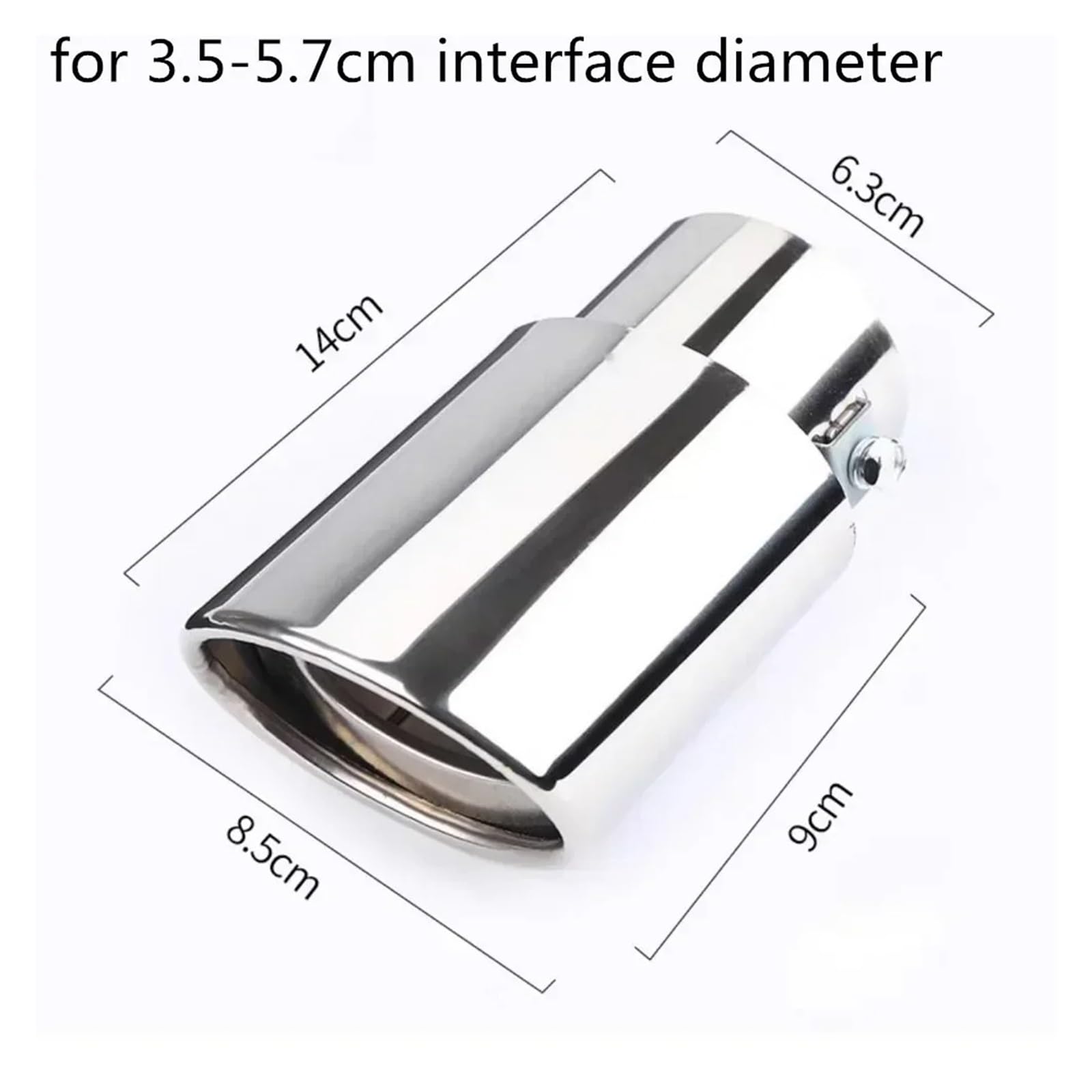 Auspuffblende Edelstahl Auto Endrohr Universal Auspuff Mehrere Farben Und Stile Runde Endstück Modifikation Auspuffrohr Auto Zubehör Auto Auspuff Schalldämpfer(Straight-Silver) von WALEQW