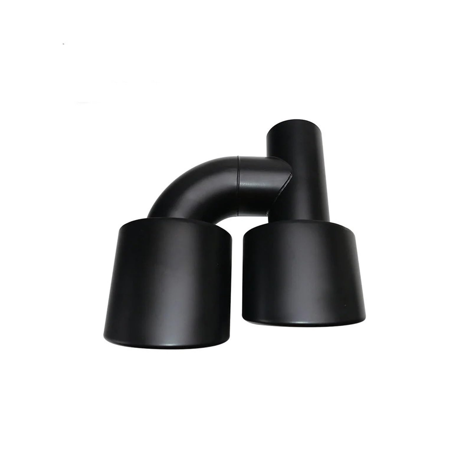 Auspuffblende Inter 63mm Dual Outlet Auto Auspuff Spitze Slant Rolled Edge Auto Schalldämpfer Auspuff Endrohr Edelstahl Matt Schwarz Auto Auspuff Schalldämpfer(P0EJ30213b-R-AG) von WALEQW