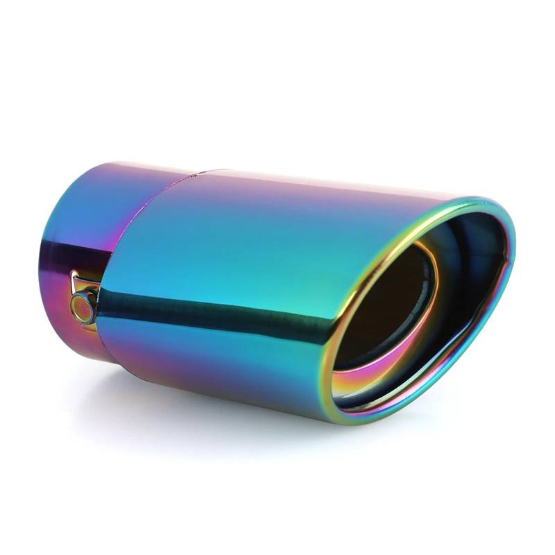 Auspuffblende Multifunktionale Auspuffspitze Aus Edelstahl In Gebrannter Farbe Praktischer Langlebiger Schalldämpfer Mit Geradem Endrohr Auto Auspuff Schalldämpfer(Multi) von WALEQW