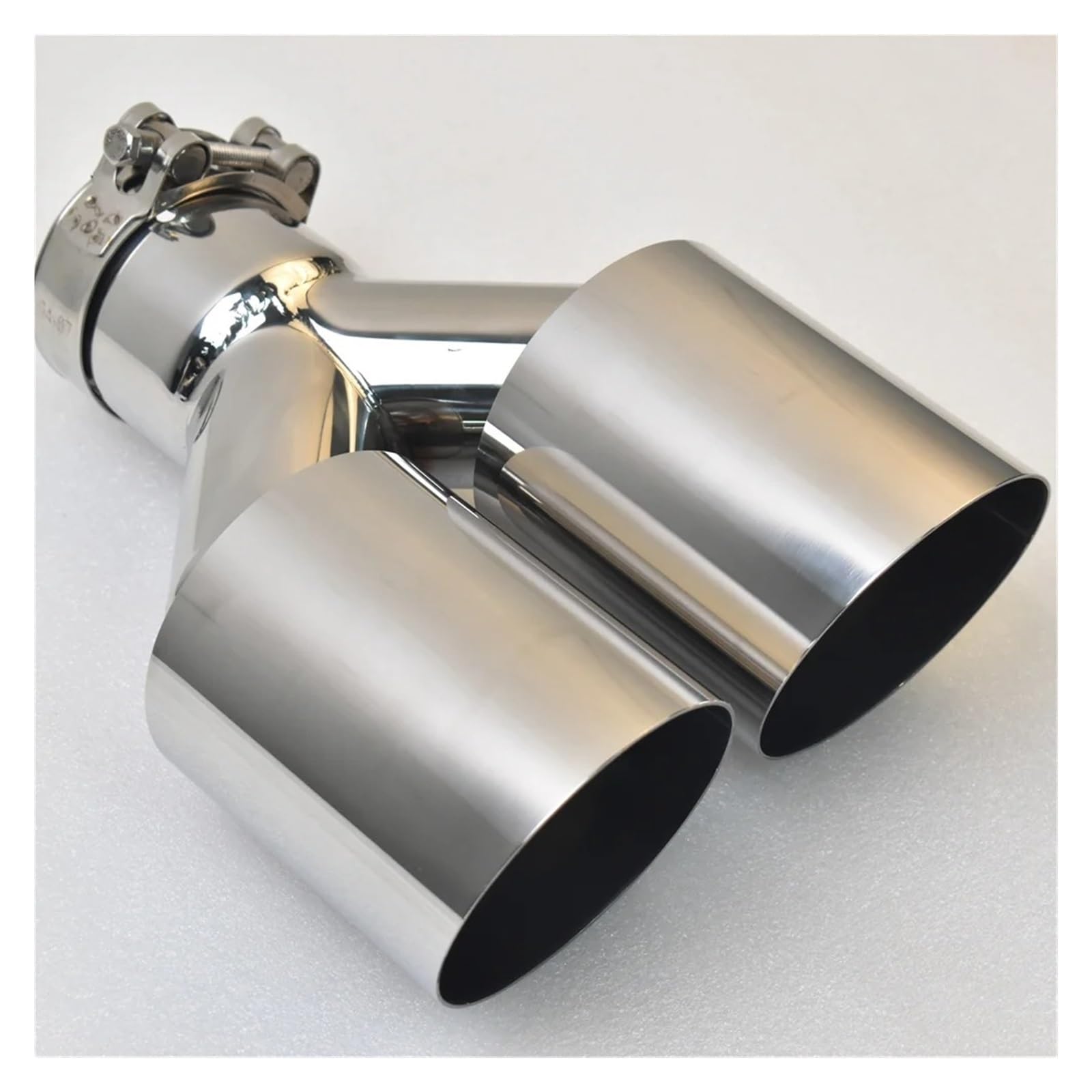 Auspuffblende Universal 304 Edelstahl Auto Import Doppelzylinder Heckauspuff Endrohr Schalldämpfer Export Edelstahl Automobil Auto Auspuff Schalldämpfer(48MM IN- 89MM Out) von WALEQW