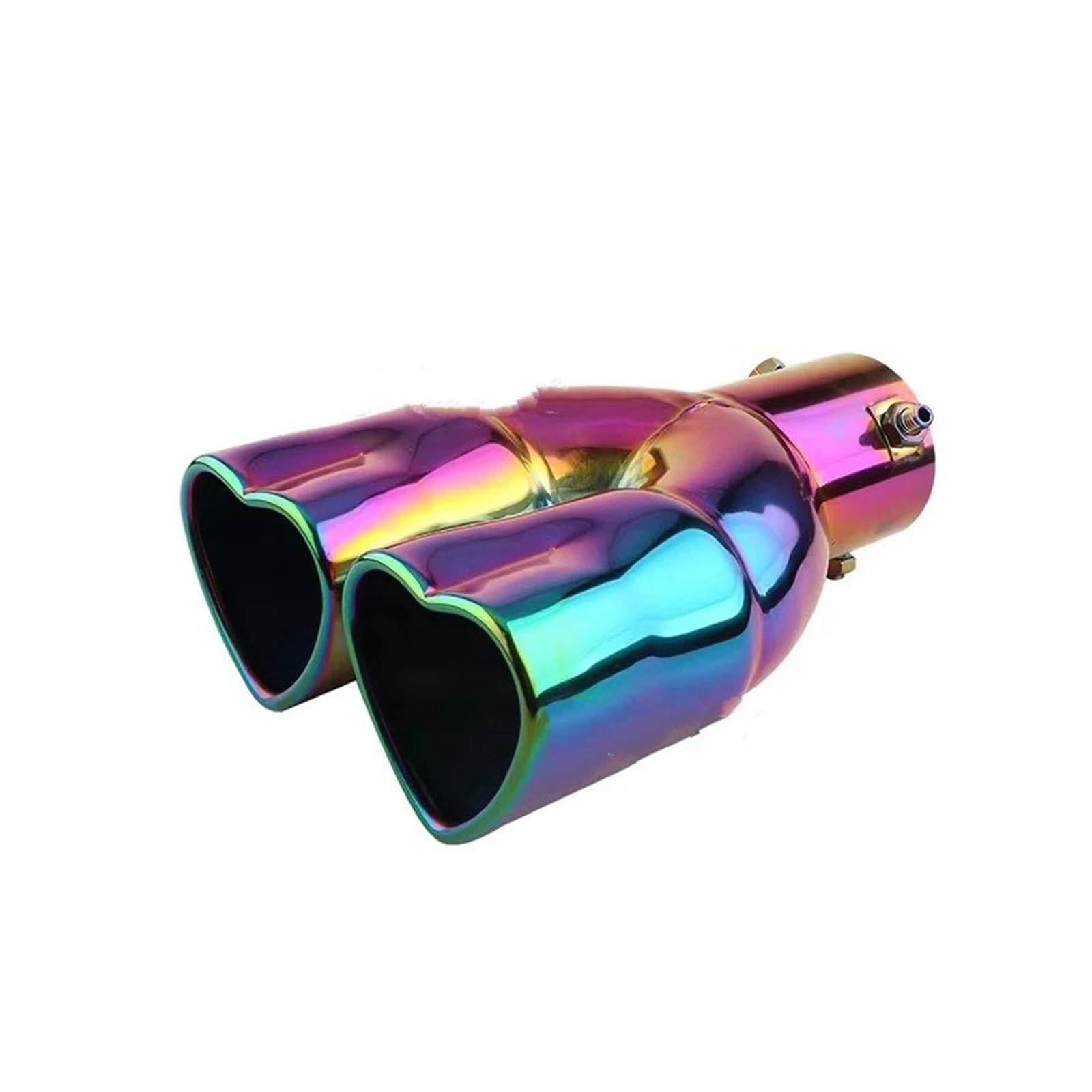 Auspuffblende Universeller Herzförmiger Auto-Auspuffendrohr-Schalldämpfer 25 Zoll Herzkante Auto-Edelstahl-Auslass-Schalldämpfer-Endrohr Auto Auspuff Schalldämpfer(Straight Color) von WALEQW