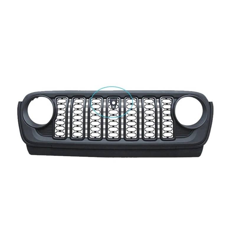 Kühlergrill Grill Auto-Frontkühlergitter 1 Stück Schwarzes ABS 2024 Kühlergrill Frontgrill Für Jeep Für Wrangler Für JL 2018+ Nieren Kühlergrill(with Camera Hole) von WALEQW