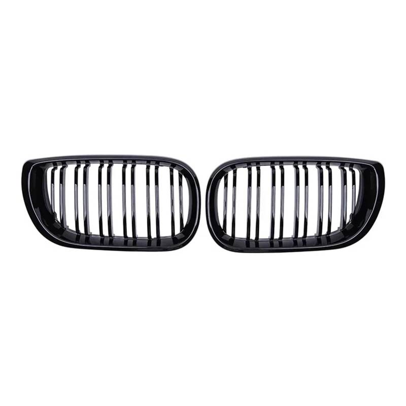 Kühlergrill Grill Auto-Frontnierengrill Glänzend Schwarz Doppellamellen-Haubengrill Racing-Grills Für 3er-Reihe Für E46 4-Türer 2002 2003 2004 2005 Nieren Kühlergrill von WALEQW