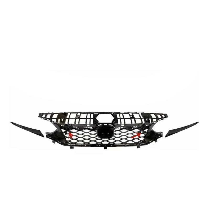 Kühlergrill Grill Frontgrill Racing Grill Mesh Grid Obere Stoßstange Haube Abdeckung Trim Für Civic 11th Hatchback Nur 2022 2023 2024 Nieren Kühlergrill(with Sensor Hole) von WALEQW