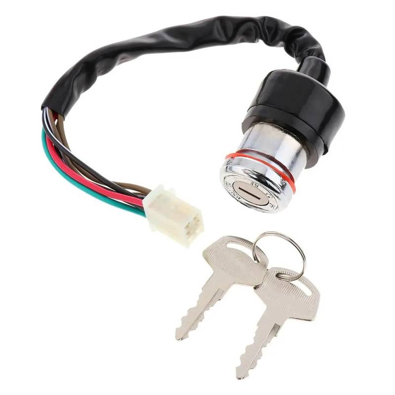 Zündspule 6 Draht ATV Zündung Schalter + Schlüssel Set Für Suzuki Für GN 125 Roller Universal Motorrad Zündschlüssel Motorrad-Zündkerze von WALEQW
