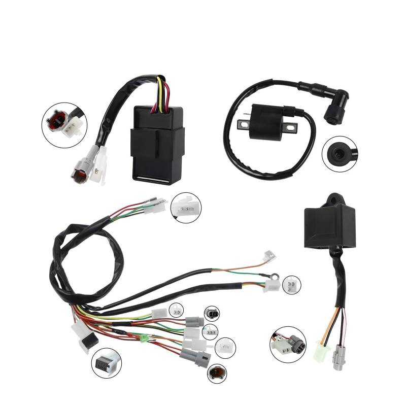 Zündspule Motorrad Zündspule CDI Box Kabelbaum Kit Für Für PW50 PY50 PW PY 50 Für Peewee Dirt Pit Motorrad-Zündkerze von WALEQW