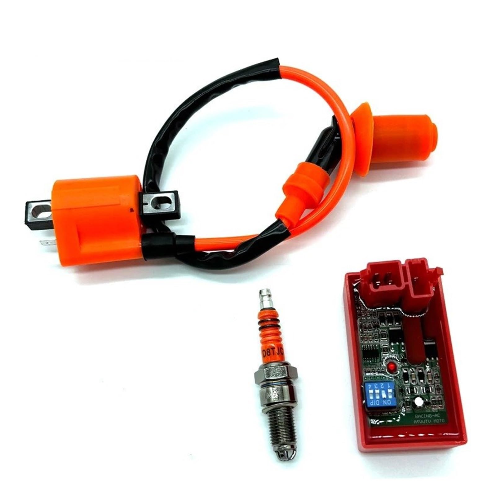 Zündspule Racing AC 6PIN CDI Geschwindigkeitsbegrenzung DIP-Schalter Zündspule Für D8TJC Zündkerzensatz Für ATV CG125 CG150 CG200 Dirt Pit Bike Scooter Motorrad-Zündkerze Zündspule Racing AC 6PIN CDI Geschwindigkeitsbegrenzung DIP-Schalter Zündspule Für D8TJC Zündkerzensatz Für ATV CG125 CG150 CG200 Dirt Pit Bike Scooter Motorrad-Zündkerze von WALEQW