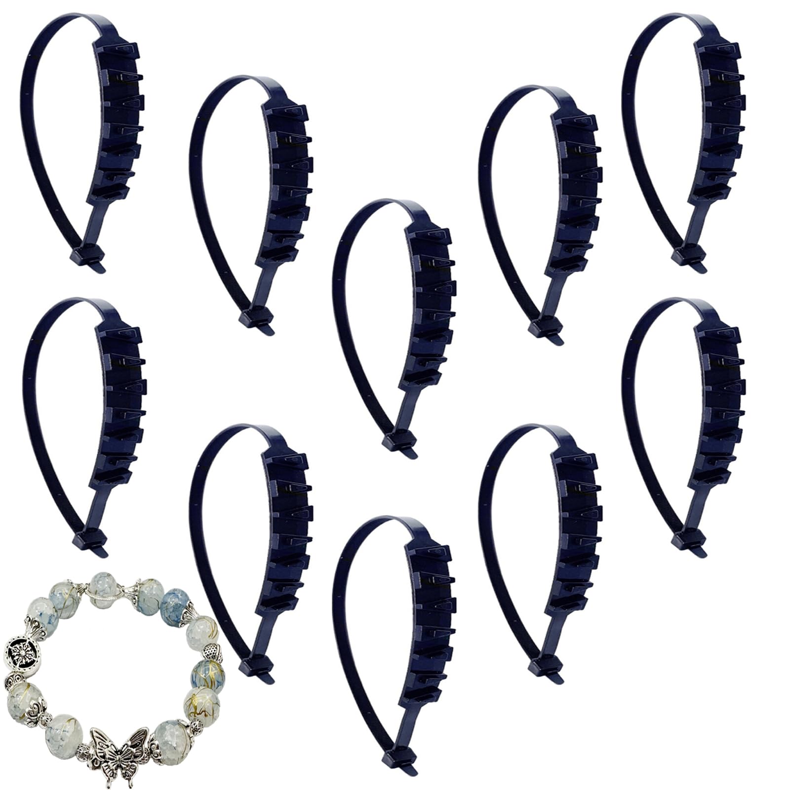 10 Stück Winter-Anti-Rutsch-Schneeketten for Motorräder, Fahrräder, Reifen, Räder, rutschfeste Kabelbinder, Motorrad-Notfall-Reifenkettenwerkzeug (Color : 10pcs Black) von WALKFB