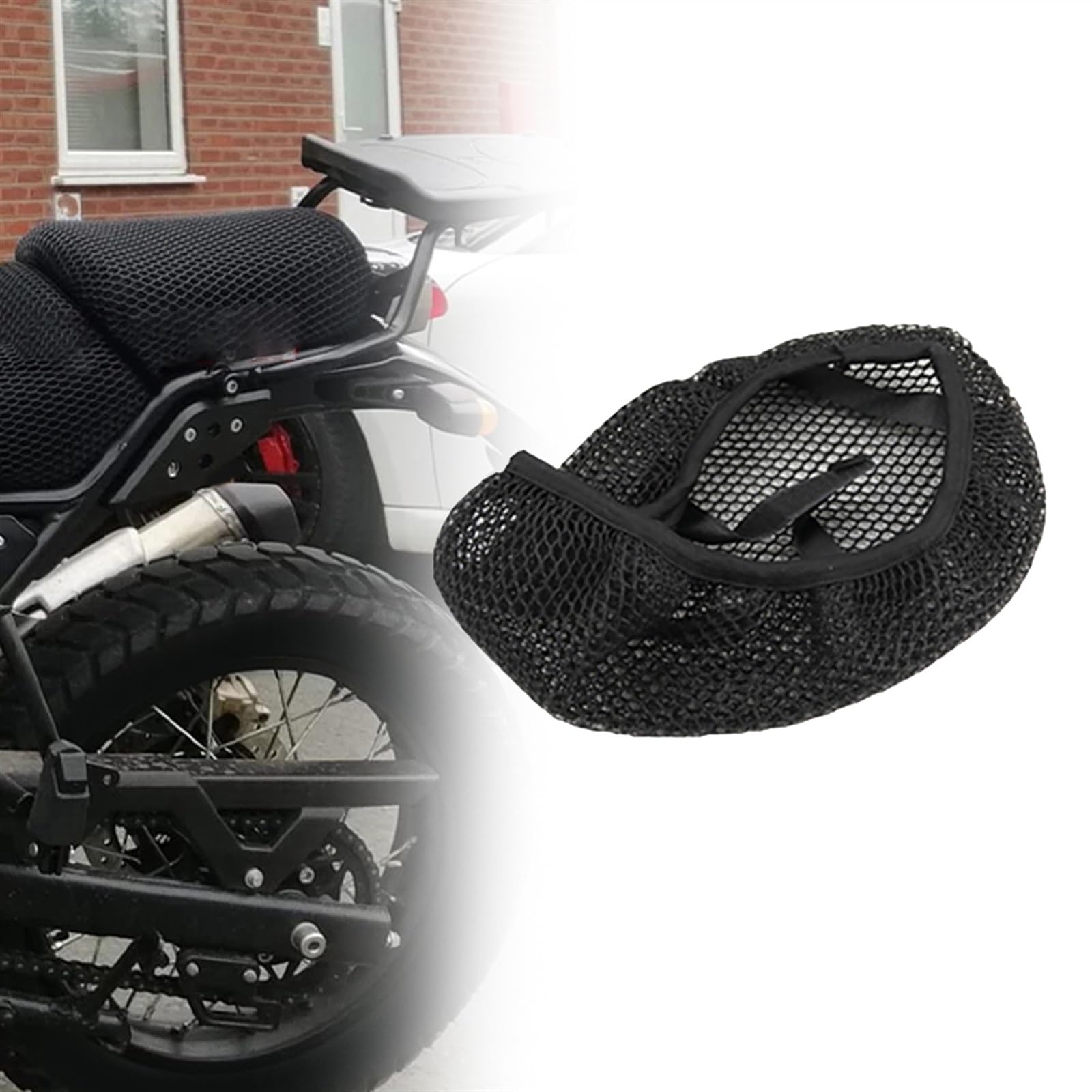 WALKFB Motorrad Für Himalayan 411 Sitzbezug 3D Honeycomb Mesh Kissen Zubehör Für Royal Für Enfield Himalayan-411 2016 2017 2018 2019 2020 2021 2022 (Color : Passenger Position) von WALKFB